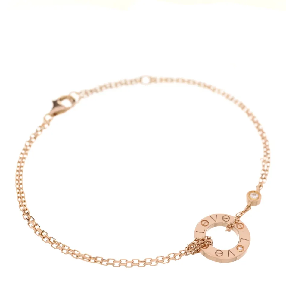 18K Pink Gold Diamond LOVE Bracelet