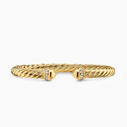Cablespira Flex Bracelet In 18K Yellow Gold And Diamonds, 6mm
