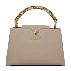 Beige Capucines Bag Taurillon Leather And Python PM