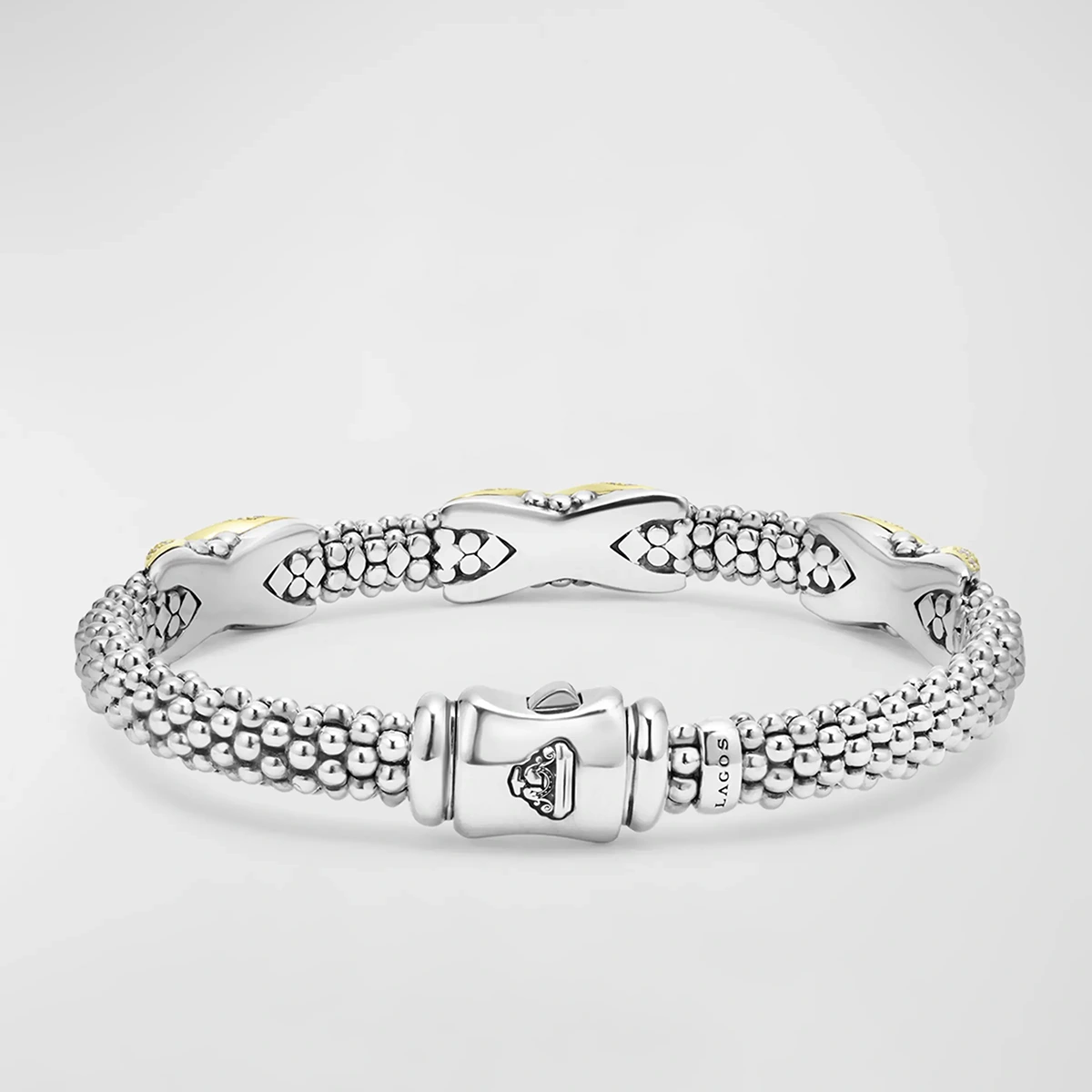 Sterling Silver And 18K Embrace Diamond Pave Rope Bracelet — image 2
