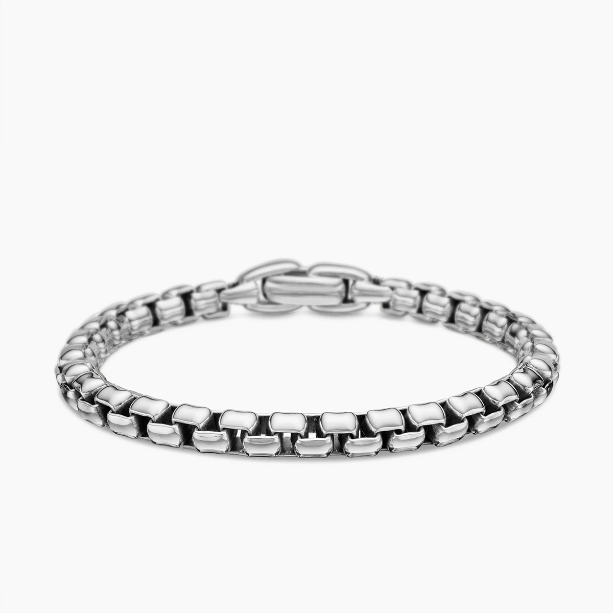 Men's Box Chain Bracelet In Sterling Silver, 5mm