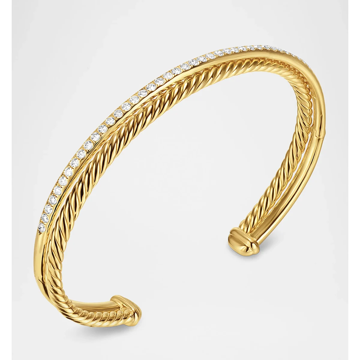 Crossover 2 Row Bracelet With Diamonds In 18K Gold — image 2