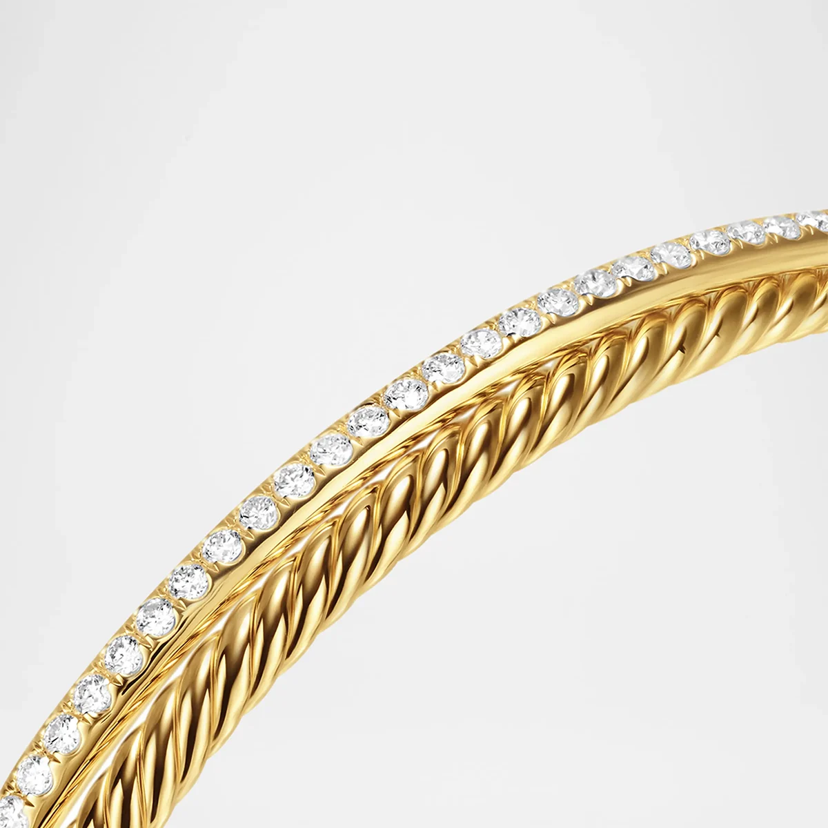 Crossover 2 Row Bracelet With Diamonds In 18K Gold — image 3