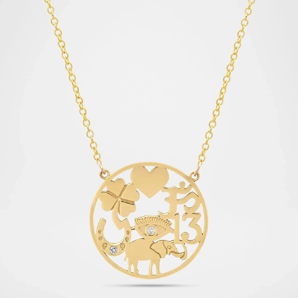 Open Good Luck 18-karat Gold Diamond Necklace