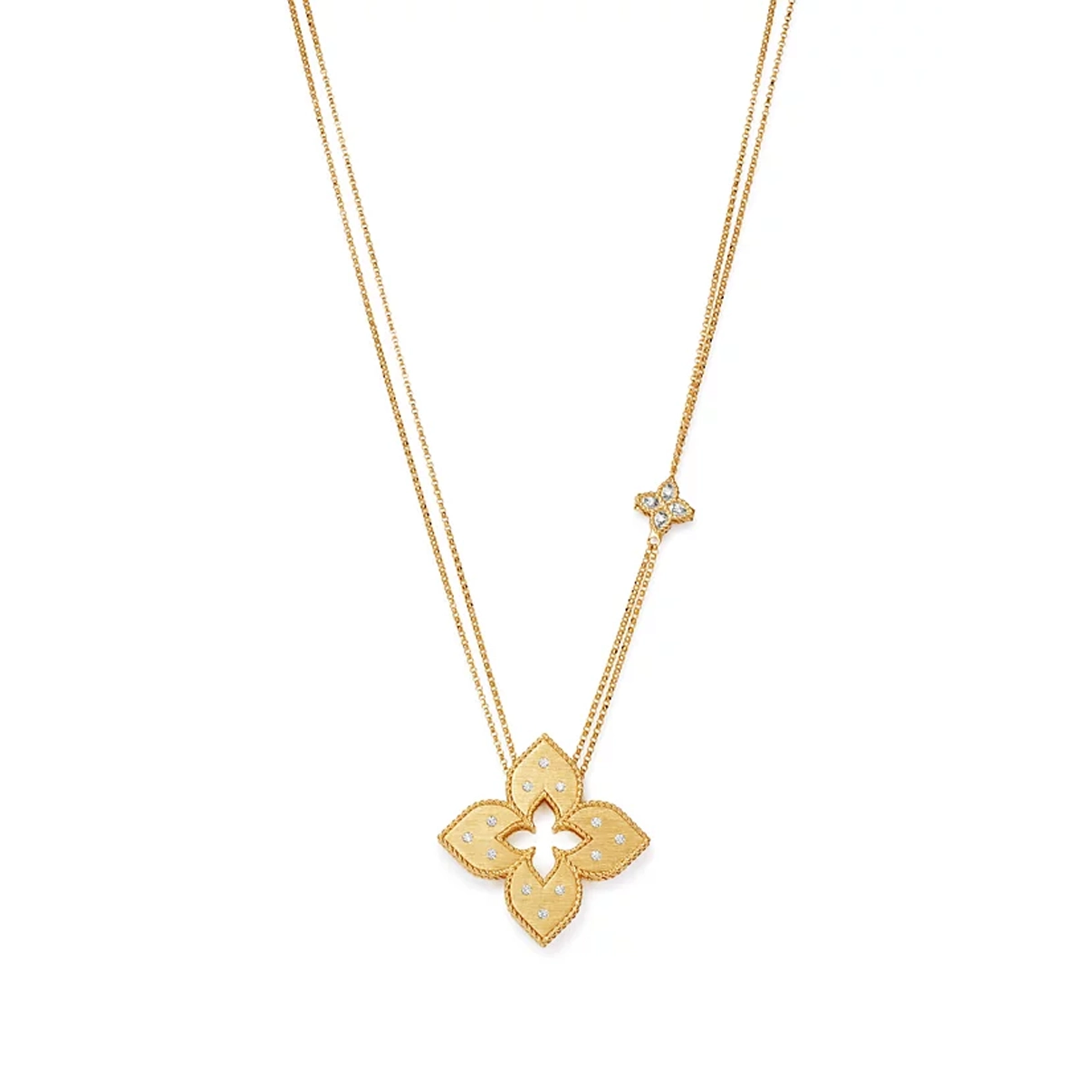 18K Yellow Gold Venetian Princess Diamond Pendant Necklace — image 2