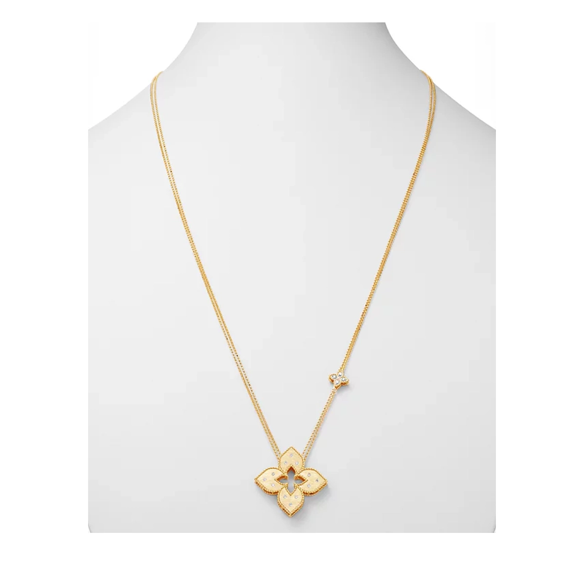 18K Yellow Gold Venetian Princess Diamond Pendant Necklace — image 4