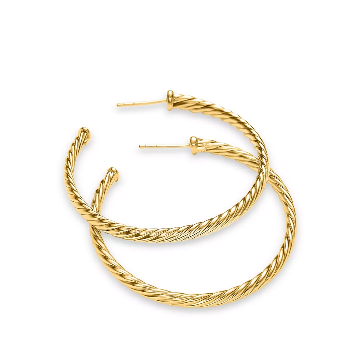  Cablespira Hoop Earrings In 18K Yellow Gold, 1.5 Inch — image 3