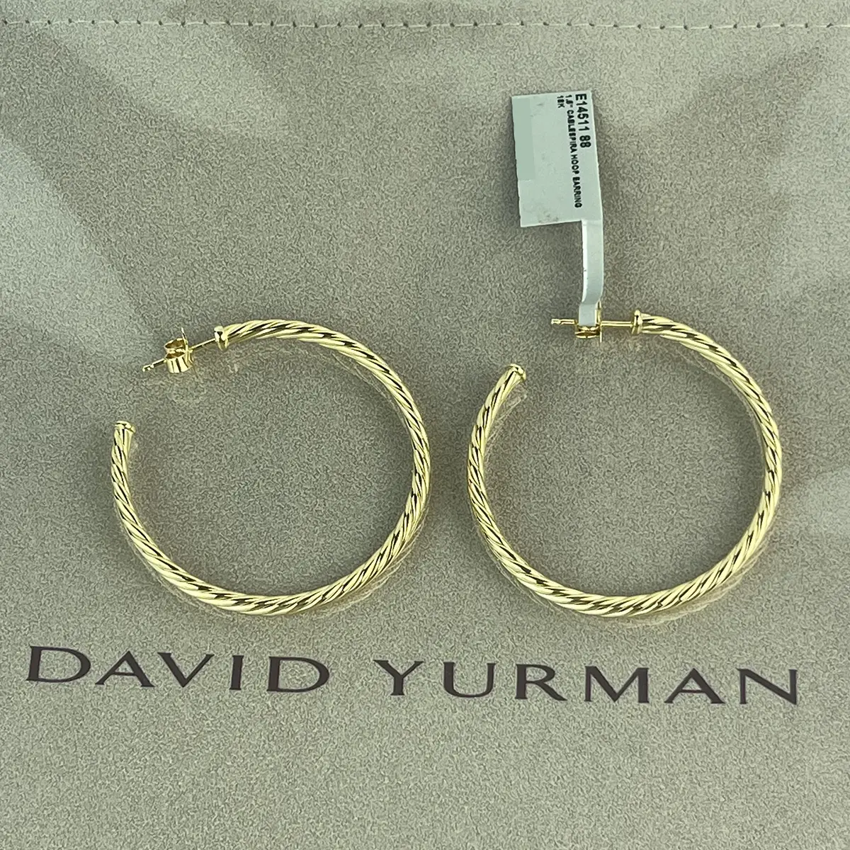 Cablespira Hoop Earrings In 18K Yellow Gold, 1.5 Inch — image 7