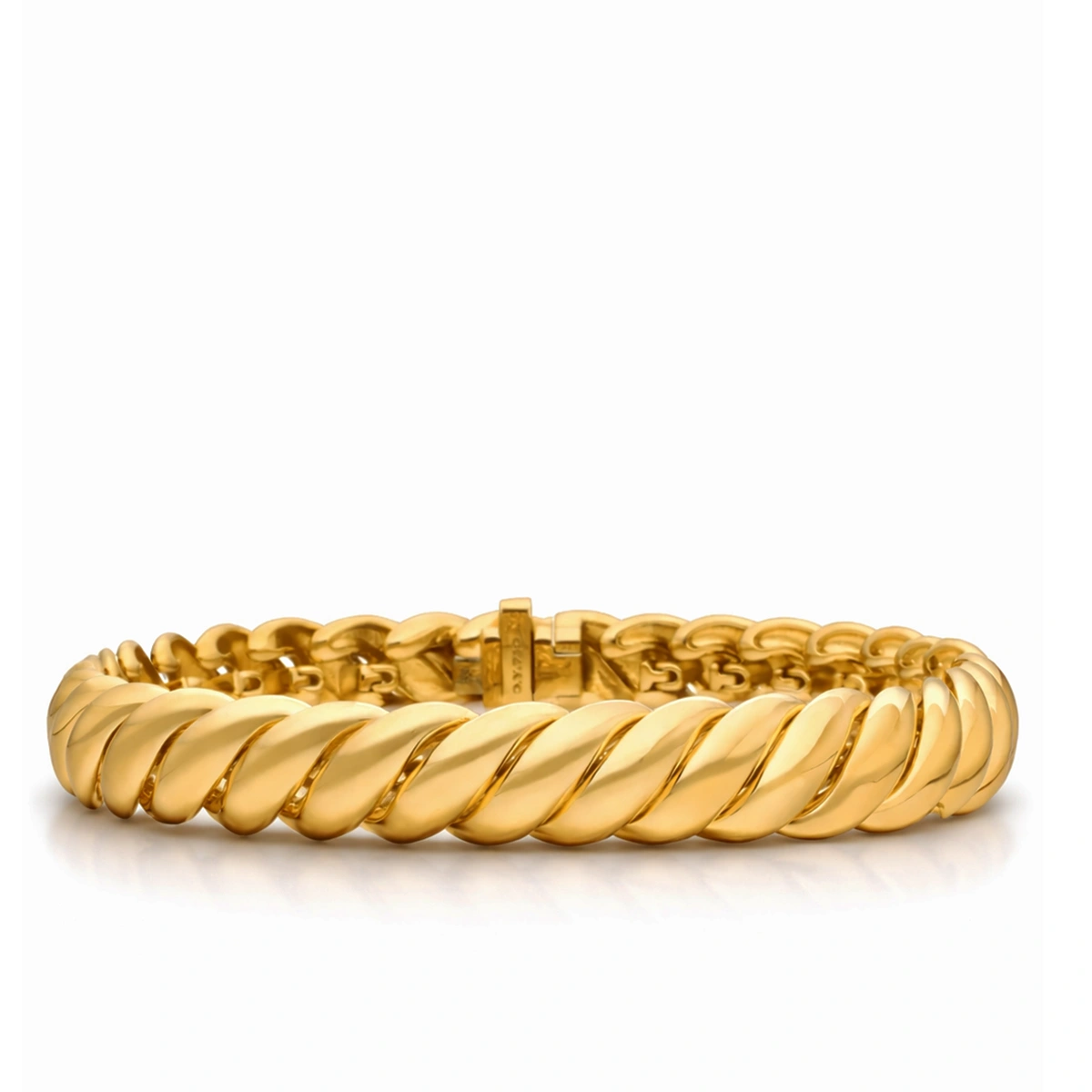  8.5mm Sculpted Cable Bracelet In 18K Gold 