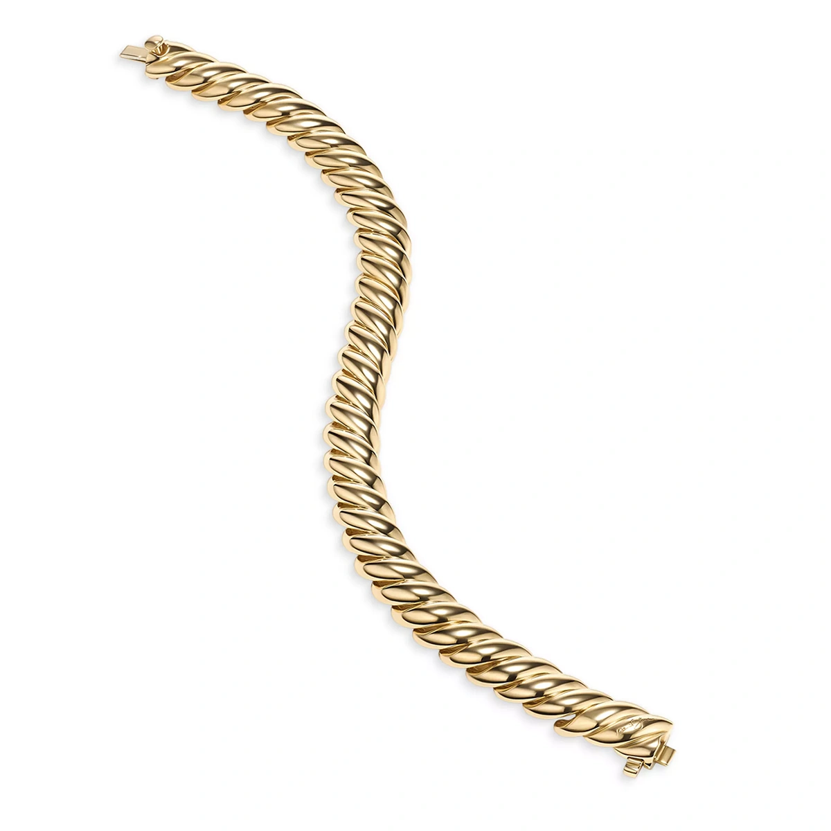  8.5mm Sculpted Cable Bracelet In 18K Gold  — image 4