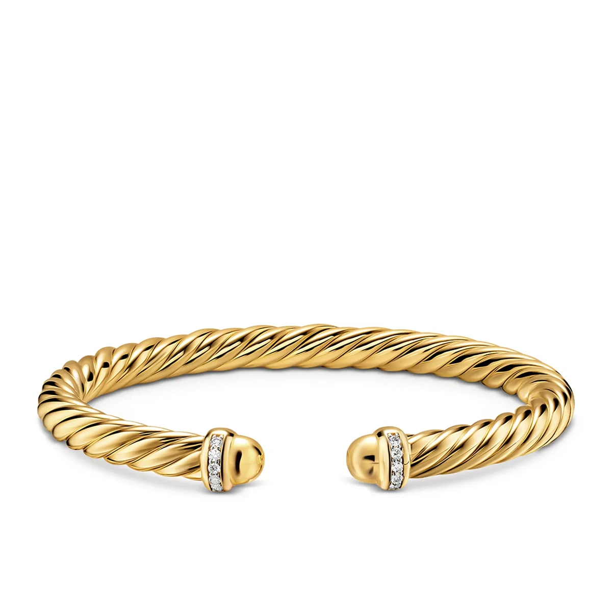 Cablespira Flex Bracelet In 18K Yellow Gold And Diamonds, 6mm 