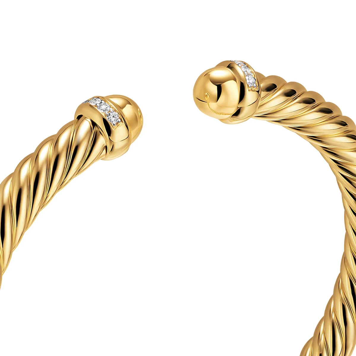 Cablespira Flex Bracelet In 18K Yellow Gold And Diamonds, 6mm  — image 4