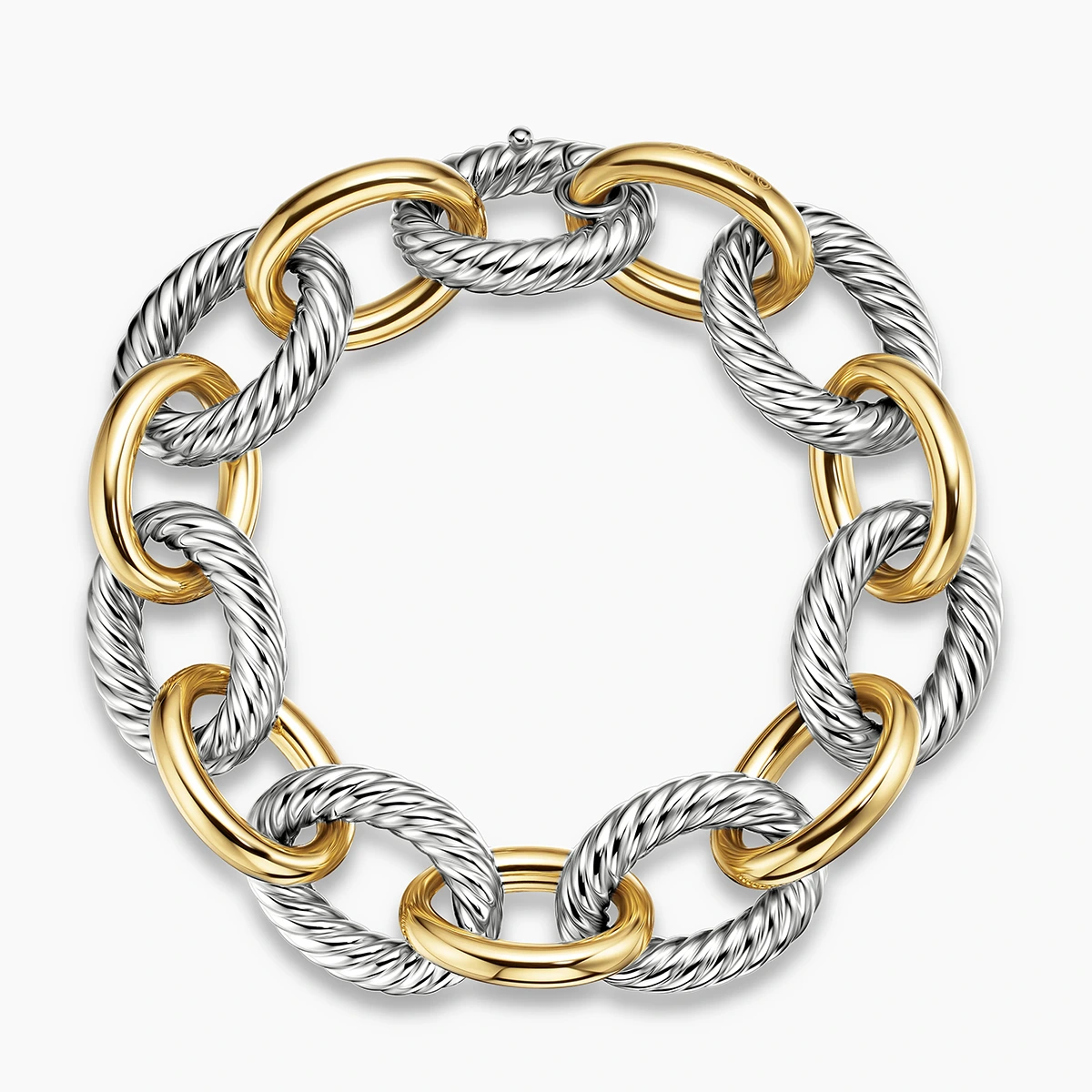 XL Oval Link Bracelet 18k Gold And Sterling Silver
