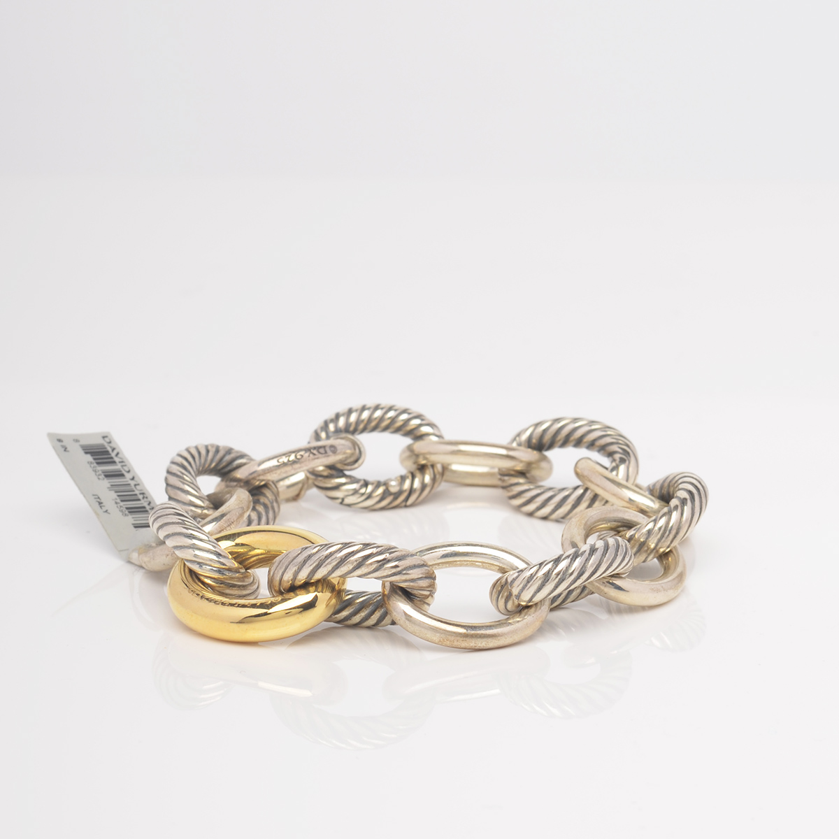 Oval Link Bracelet 18k Gold And Sterling Silver, Large — image 2