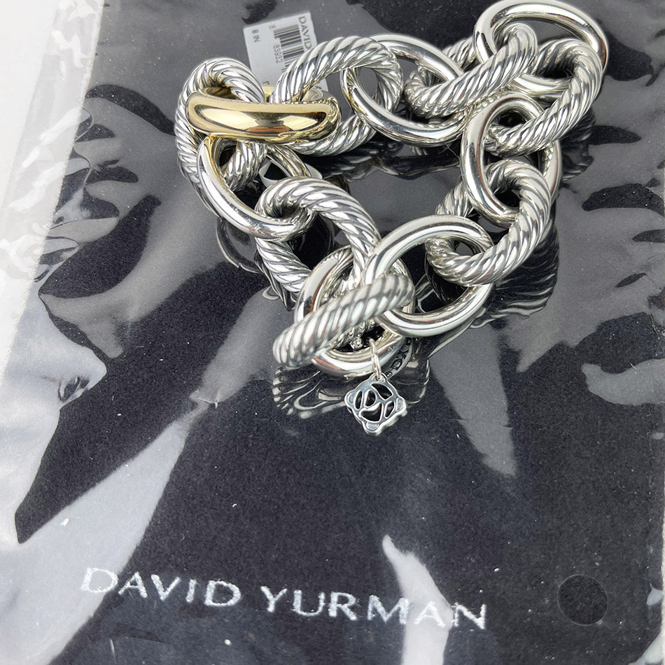 Oval Link Bracelet 18k Gold And Sterling Silver, Large — image 4