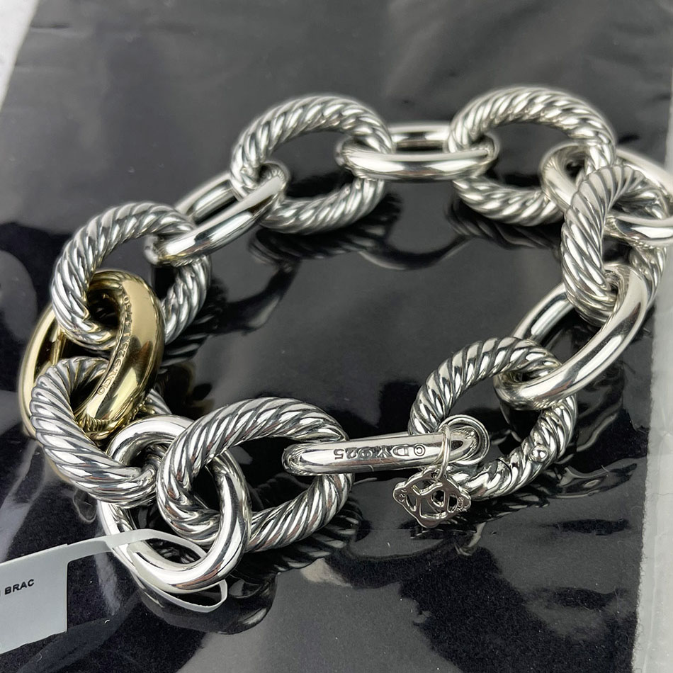 Oval Link Bracelet 18k Gold And Sterling Silver, Large — image 5