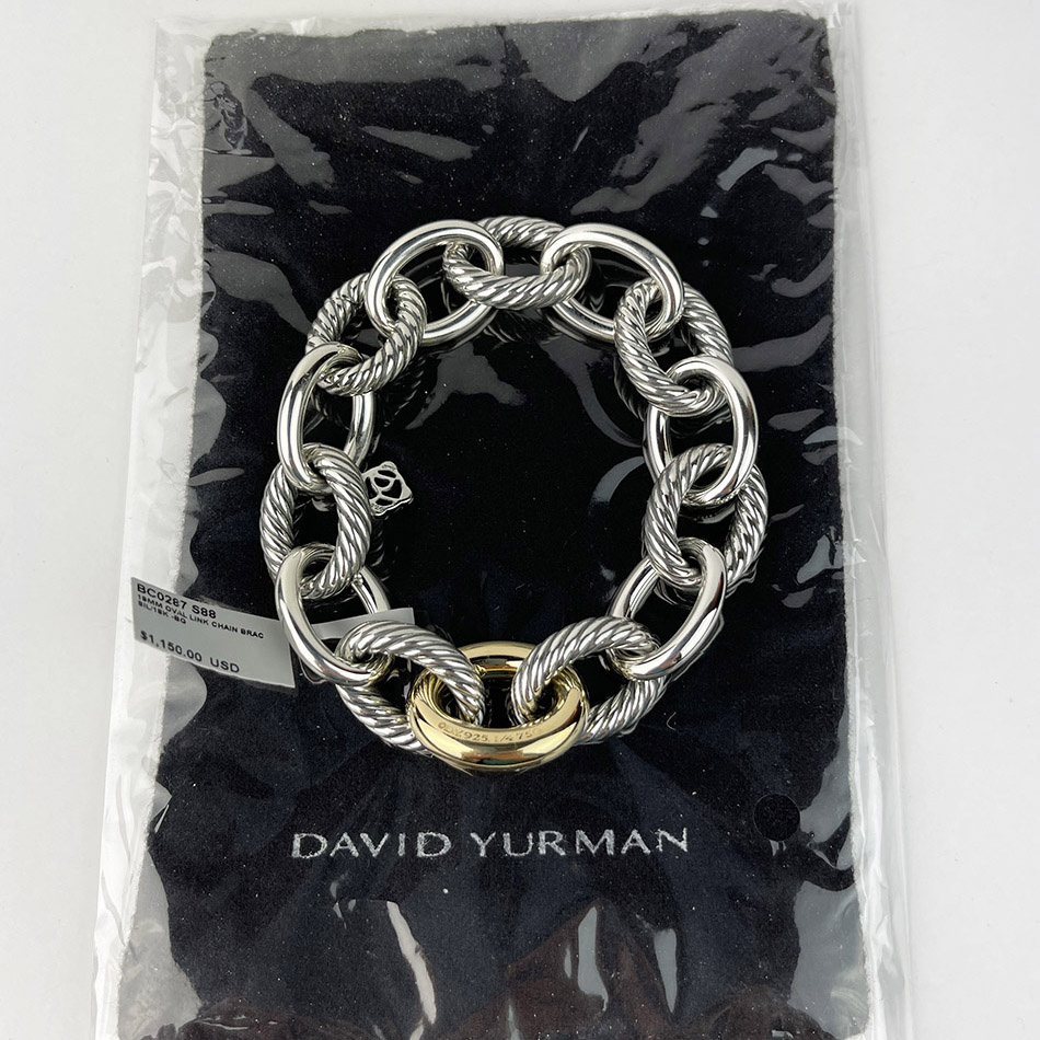 Oval Link Bracelet 18k Gold And Sterling Silver, Large — image 6