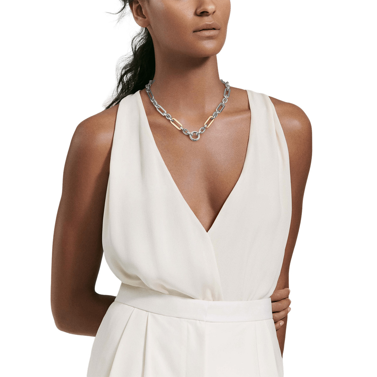 Lexington Chain Necklace In Sterling Silver With 18K Gold — image 3