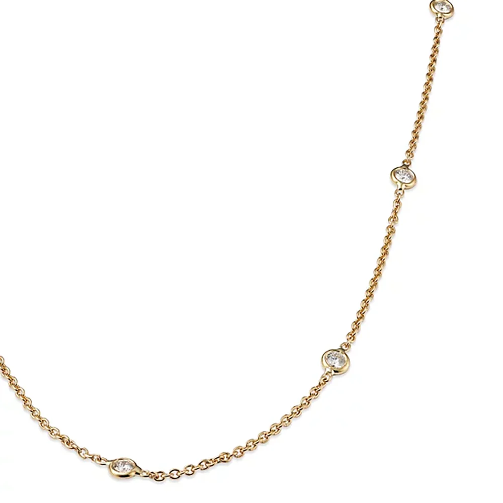 18K Yellow Gold Diamonds By The Inch 10 Station Necklace — image 3