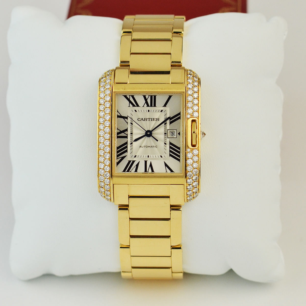 Tank Anglaise 18k Yellow Gold Diamond Watch  — image 2