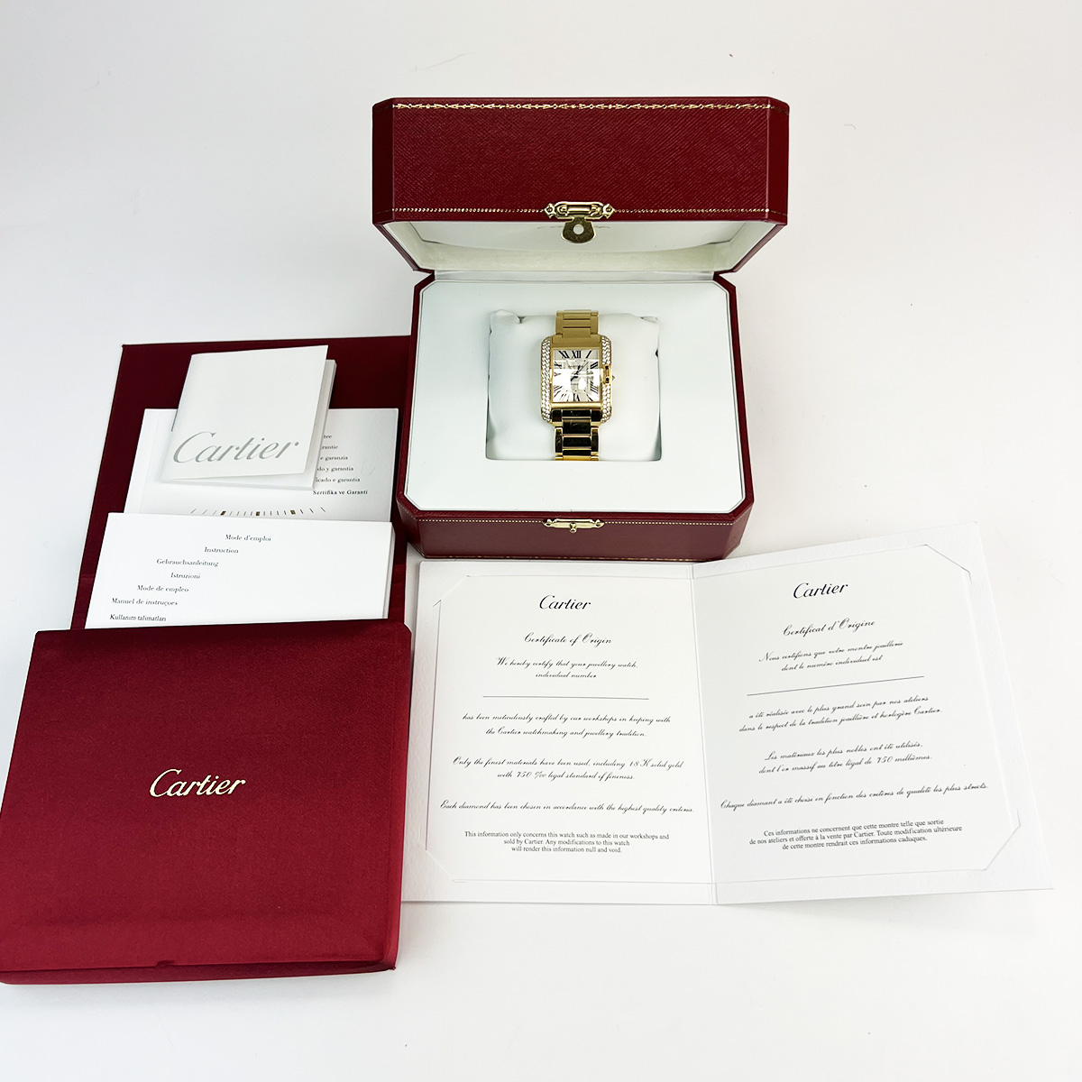 Tank Anglaise 18k Yellow Gold Diamond Watch  — image 9