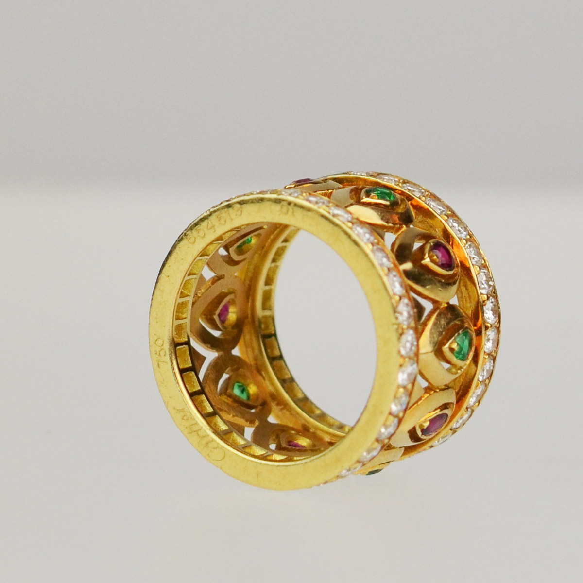 Vintage Tanjore 18k Gold Diamond Ruby And Emerald Ring — image 4
