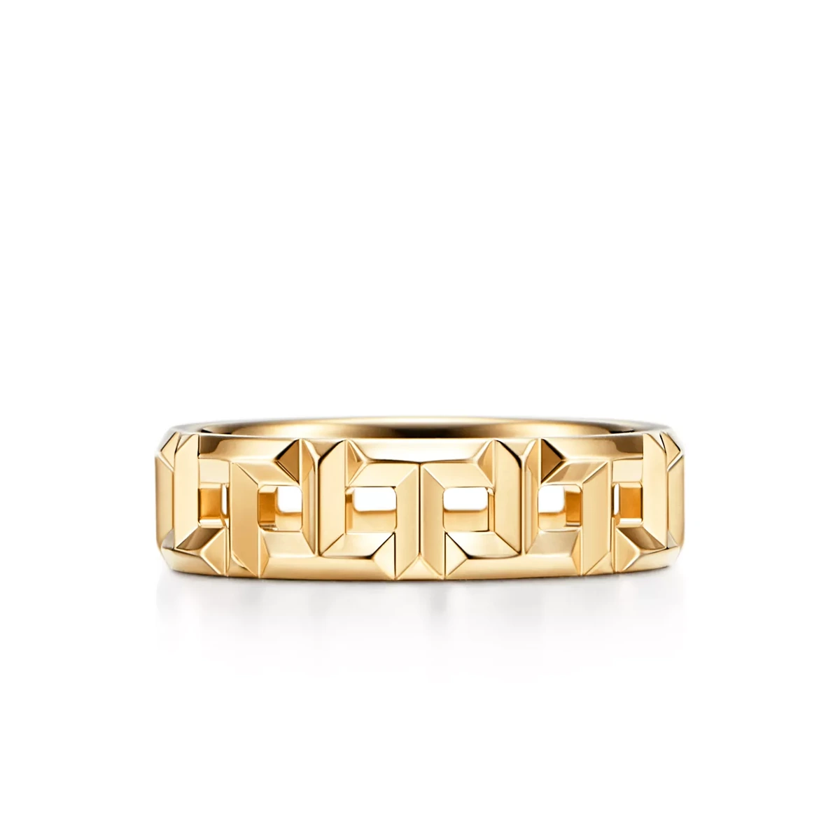 Tiffany T True Wide Ring In 18k Yellow Gold, Size 9.5