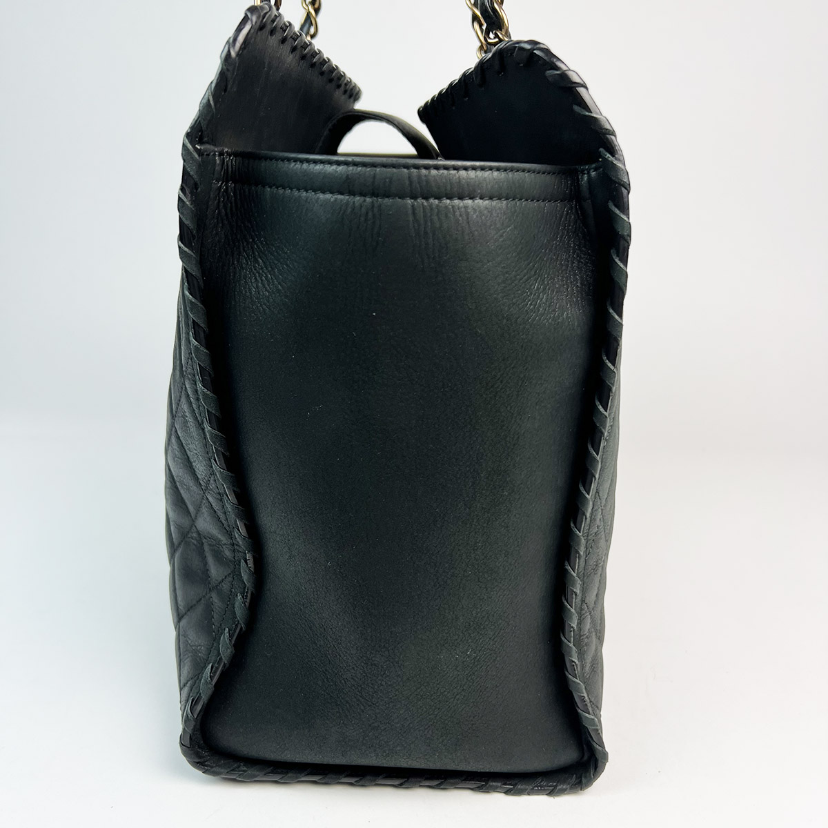 Calfskin Quilted Black Happy Stitch Tote — image 6