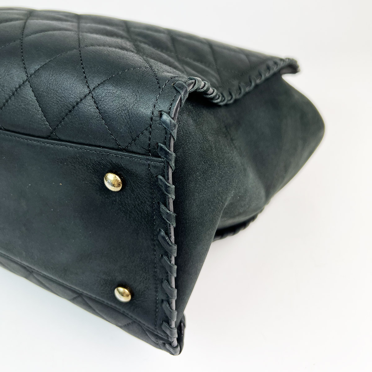 Calfskin Quilted Black Happy Stitch Tote — image 7