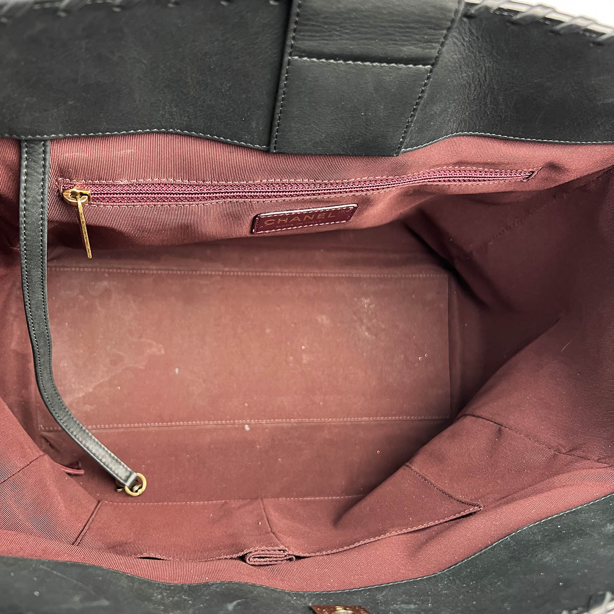 Calfskin Quilted Black Happy Stitch Tote — image 12