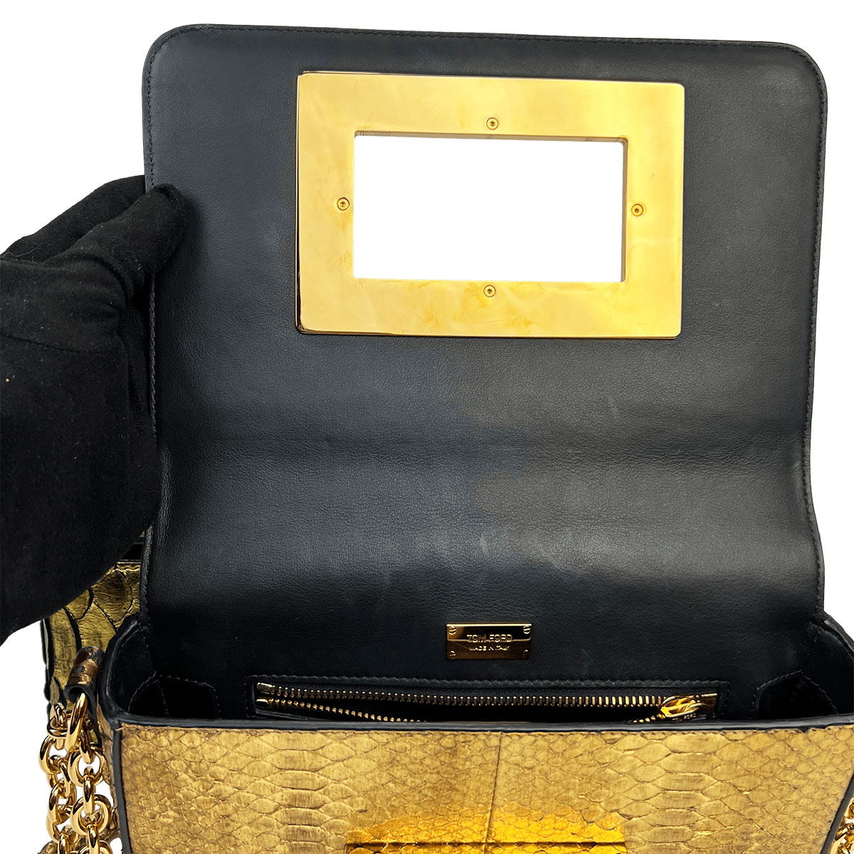 Natalia Medium Python Shoulder Bag Gold — image 7