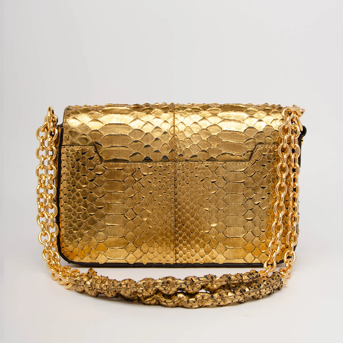 Natalia Medium Python Shoulder Bag Gold — image 2