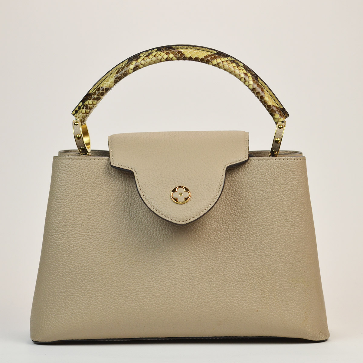 Beige Capucines Bag  Taurillon  Leather And Python PM  — image 3