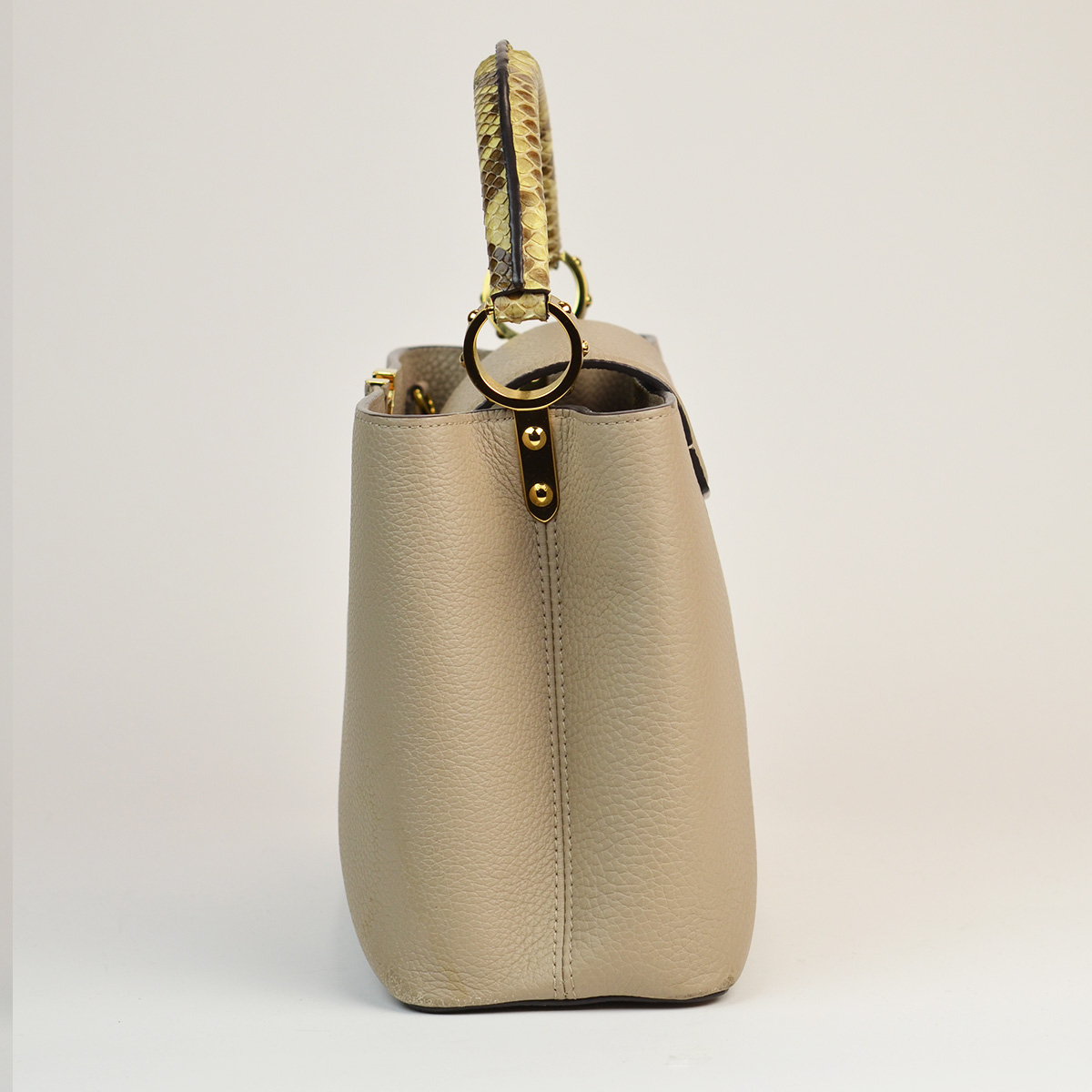 Beige Capucines Bag  Taurillon  Leather And Python PM  — image 7