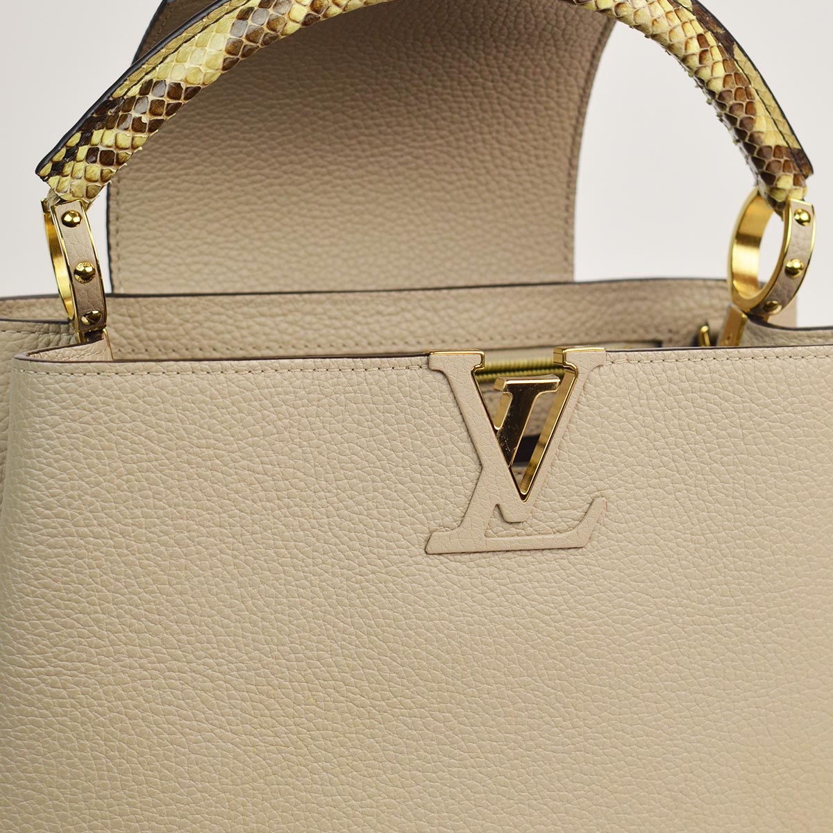 Beige Capucines Bag  Taurillon  Leather And Python PM  — image 9