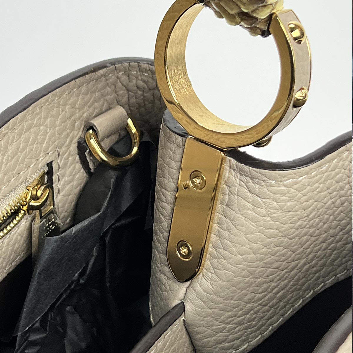 Beige Capucines Bag  Taurillon  Leather And Python PM  — image 11