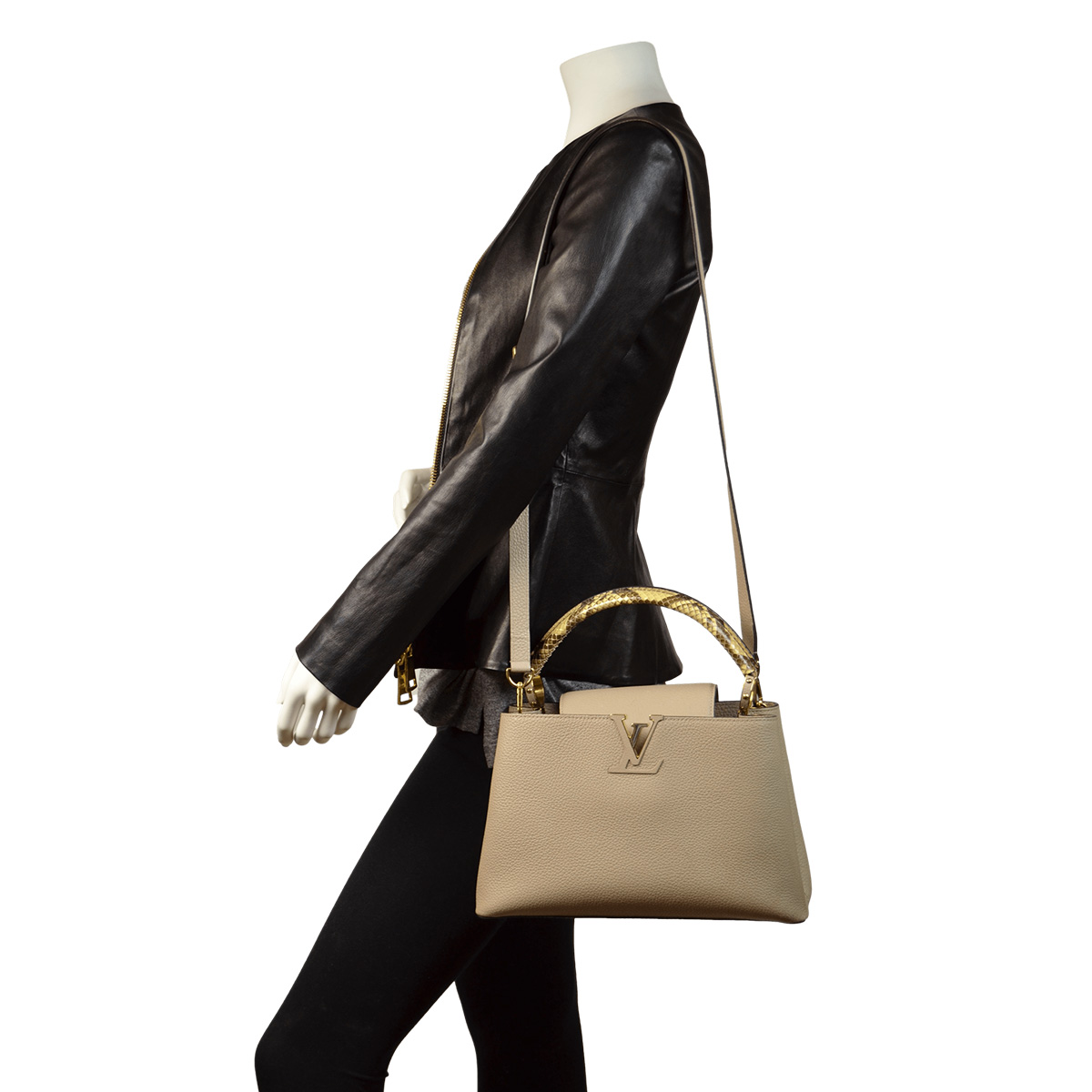 Beige Capucines Bag  Taurillon  Leather And Python PM  — image 5