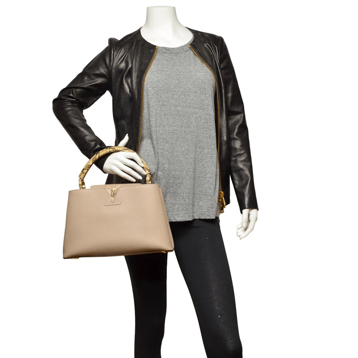 Beige Capucines Bag  Taurillon  Leather And Python PM  — image 6