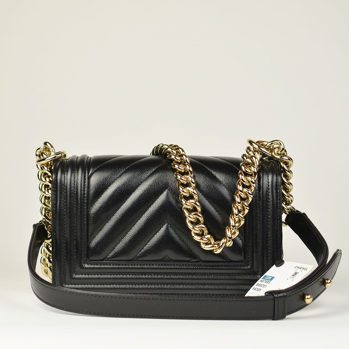 Black Caviar Chevron Small Boy Bag  — image 4
