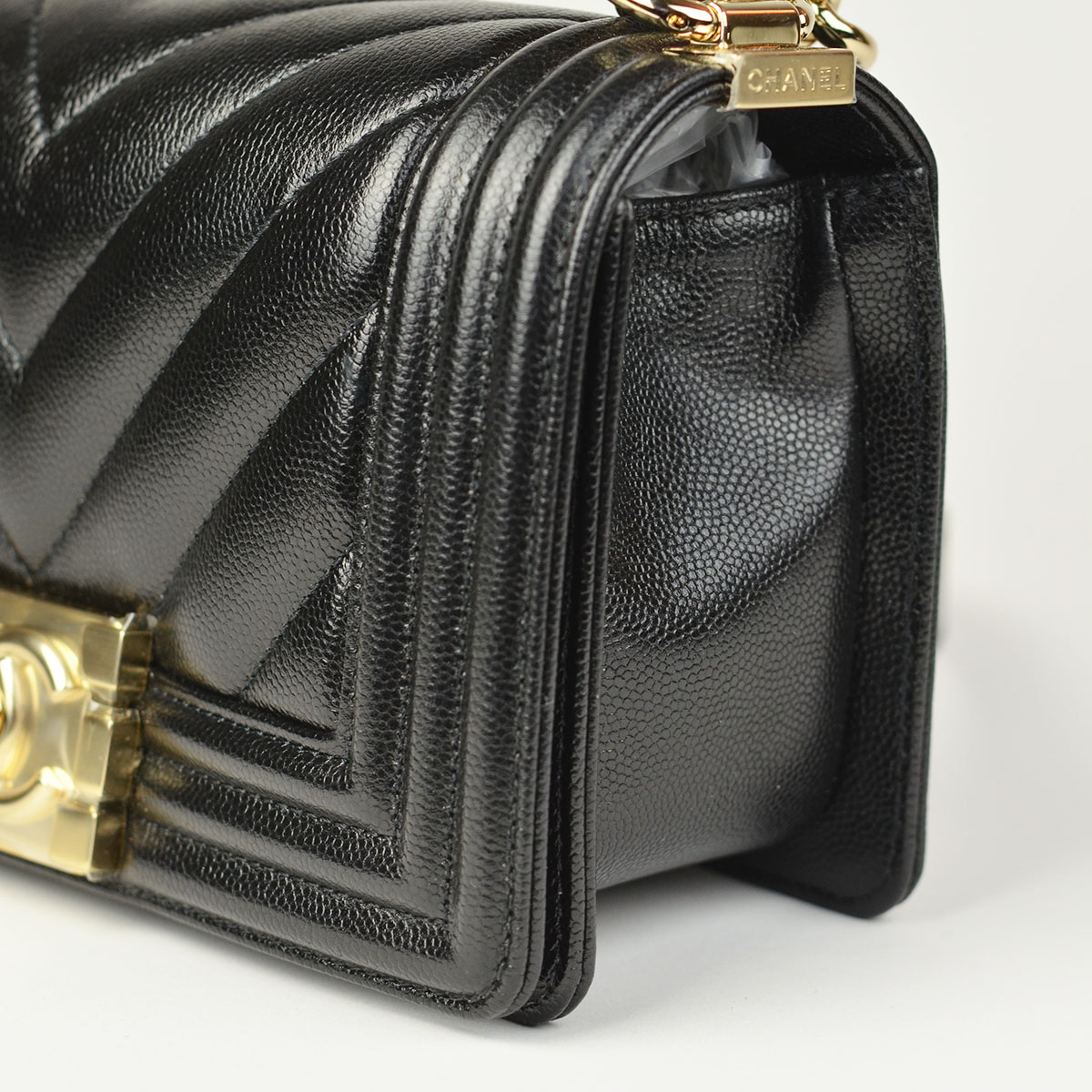 Black Caviar Chevron Small Boy Bag  — image 5