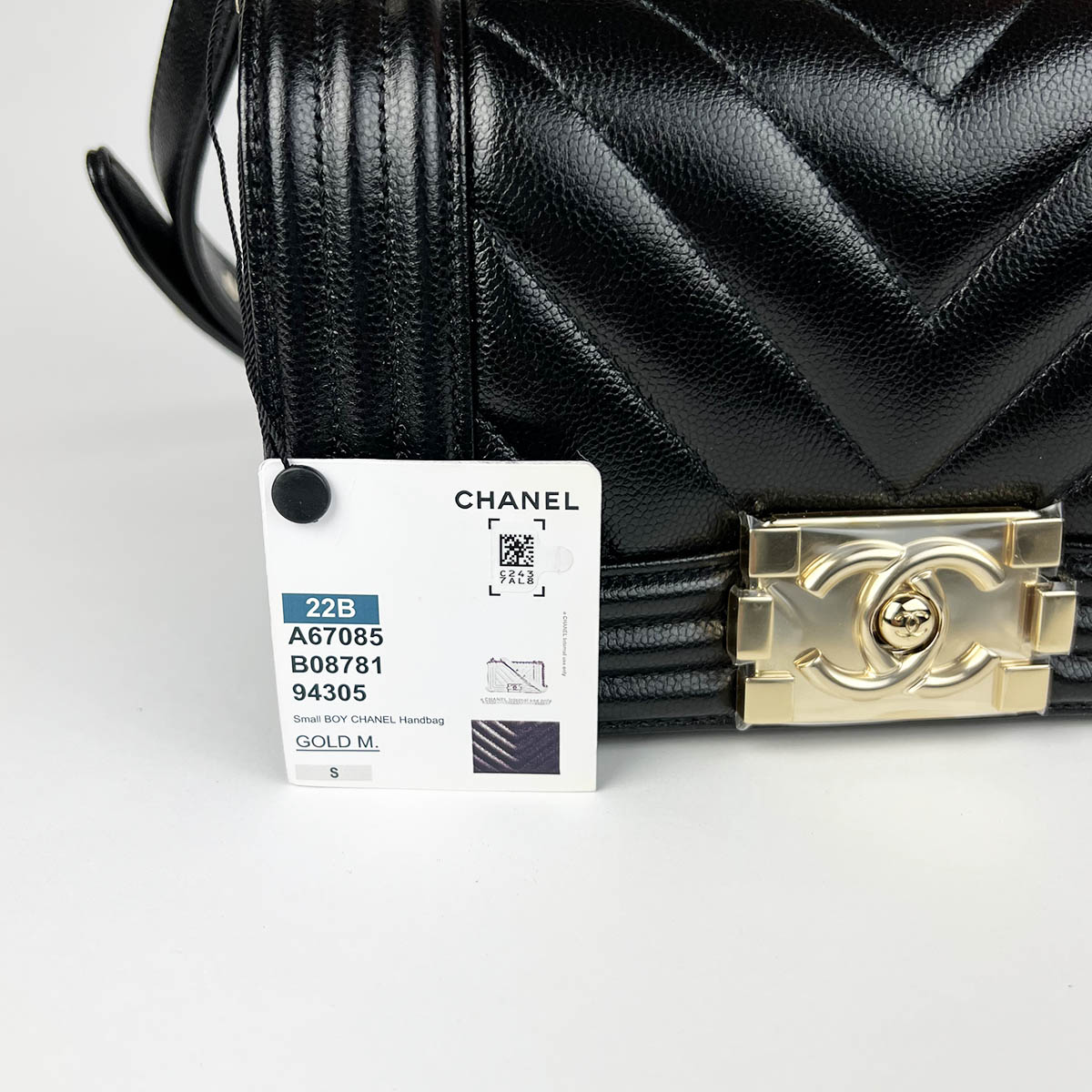 Black Caviar Chevron Small Boy Bag  — image 9