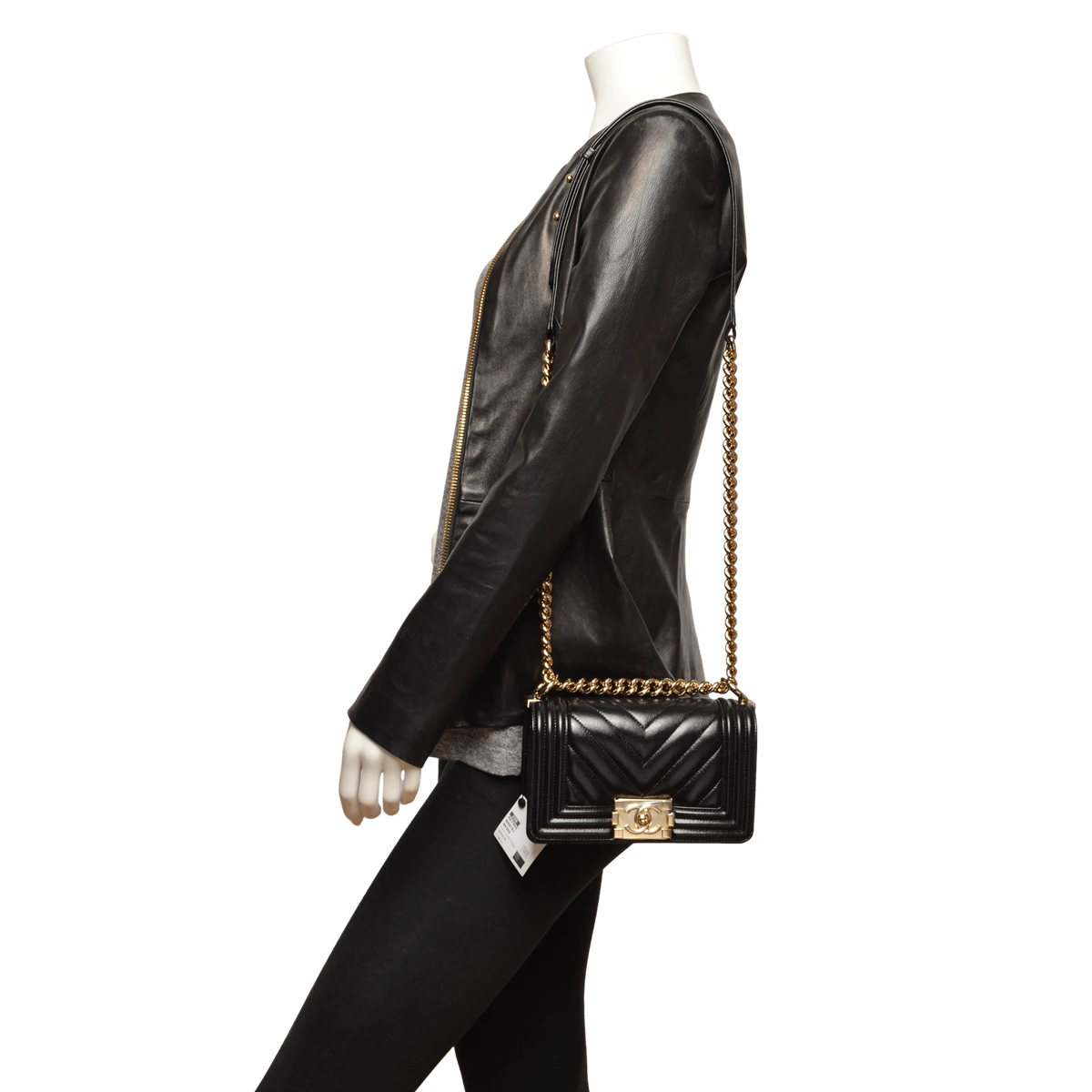 Black Caviar Chevron Small Boy Bag  — image 2