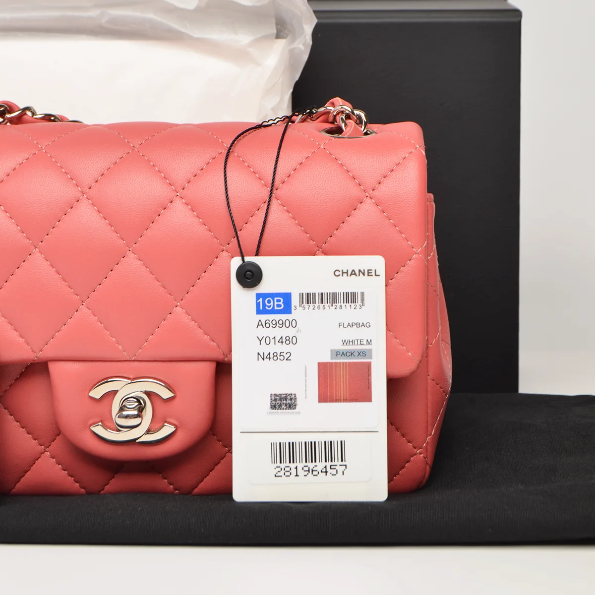 Lambskin Quilted Pink Mini Rectangular Classic Flap  — image 14