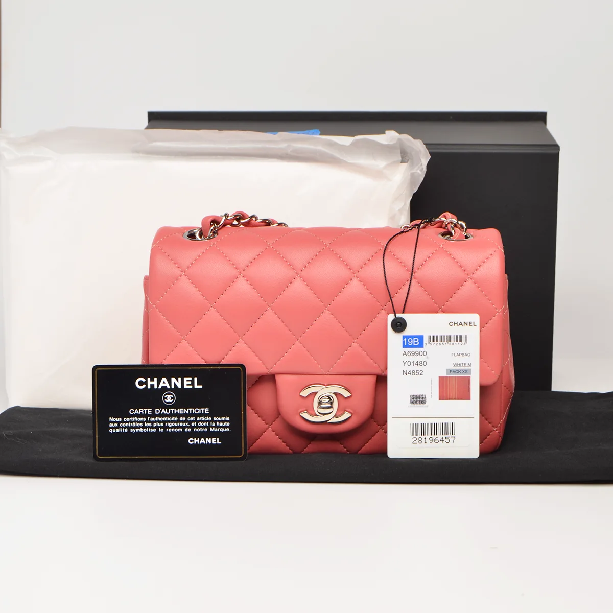 Lambskin Quilted Pink Mini Rectangular Classic Flap  — image 15
