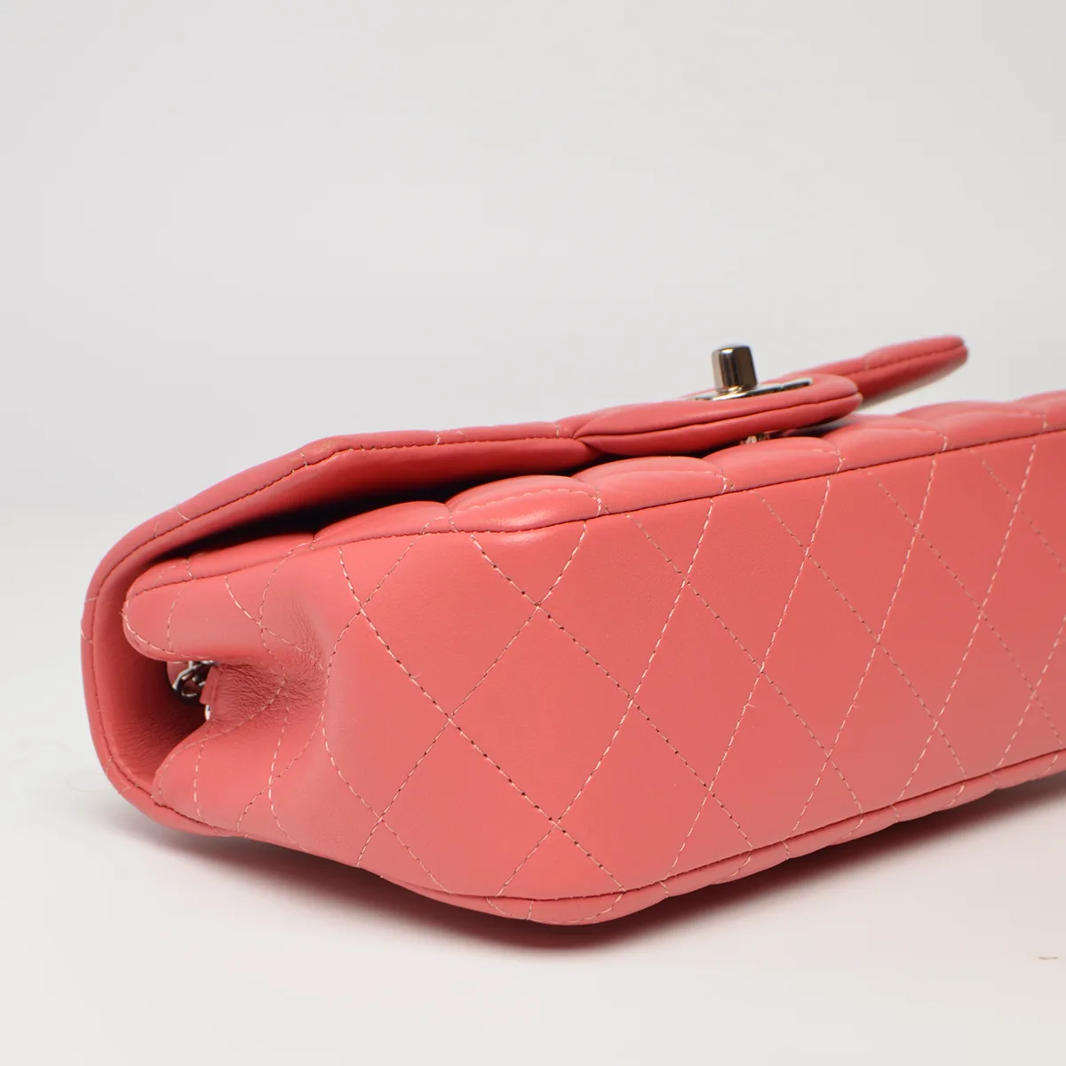 Lambskin Quilted Pink Mini Rectangular Classic Flap  — image 7