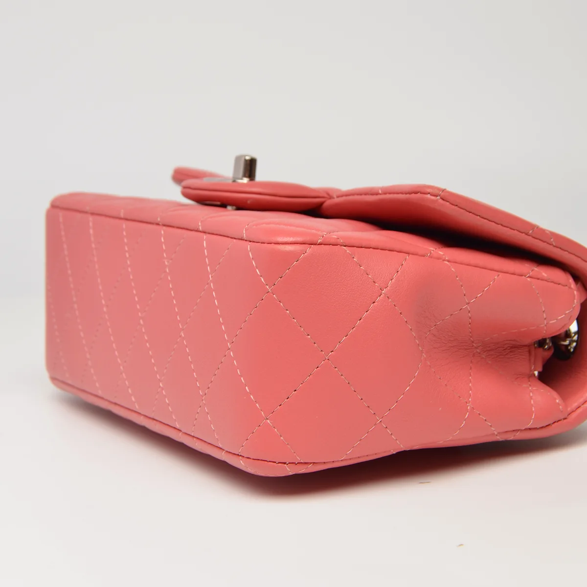 Lambskin Quilted Pink Mini Rectangular Classic Flap  — image 8