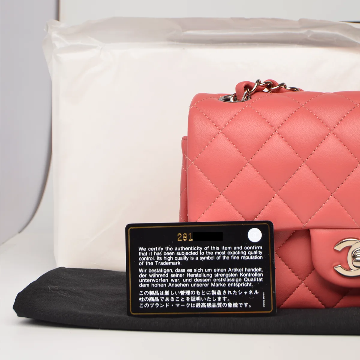 Lambskin Quilted Pink Mini Rectangular Classic Flap  — image 13