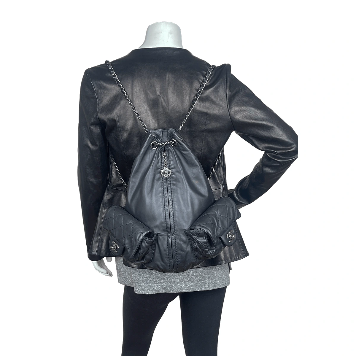 Paris Dallas Biker Black Lambskin Backpack — image 2