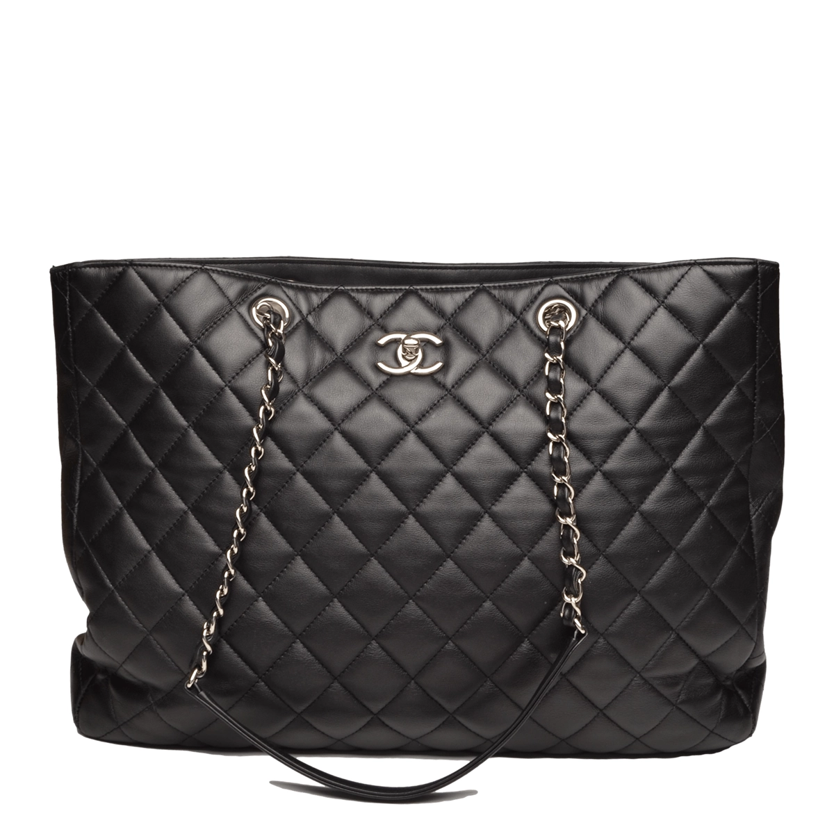 Classic CC Large Black Shopping Tote Quilted Calfskin  — image 3