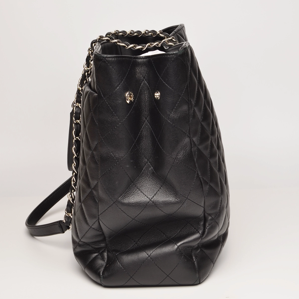 Classic CC Large Black Shopping Tote Quilted Calfskin  — image 8
